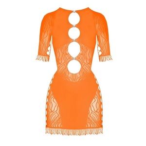 NEW Poster Girl Orange “Miranda” Mini Dress (One Size Fits Most)